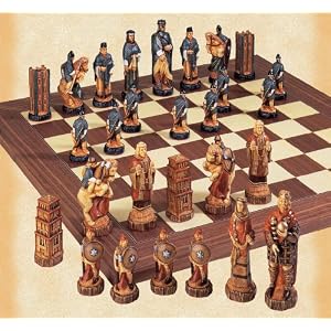 The Battle of Hastings Handpainted Chess Set by