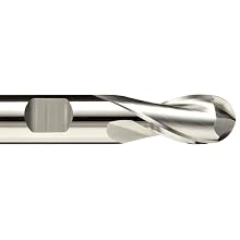 Niagara Cutter DB260 High-Speed Steel End Mill, General Purpose, Regular Length, Uncoated (Bright), 2 Flutes, Double Ball End