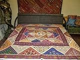 Dark Raspberry Ivory Purple Vintage Banjara Bedspread Mirror Wall Tapestry 80x90