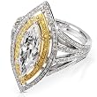 One of a Kind 2 1/2ct TW Certified Marquise Diamond Ring in 18k Gold
