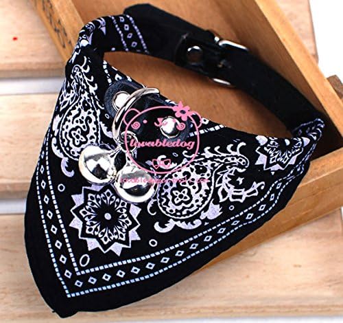 eSingyo Bandanas Adjustable Small Puppy Dogs Collars Fashion Pet Neckerchief Scarf Black