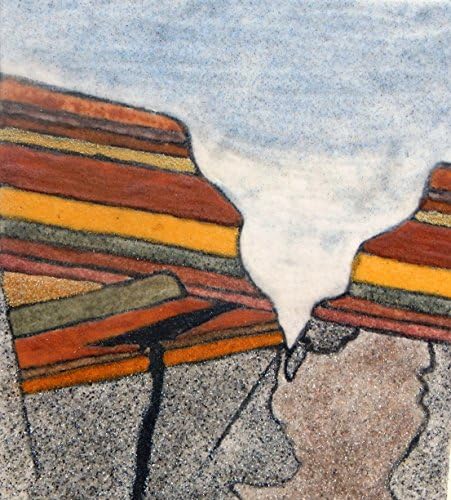 Grand Canyon Bedrock Geology cross-section original sand painting 8x10" with 2" side cradle sand art work cross section geologic map
