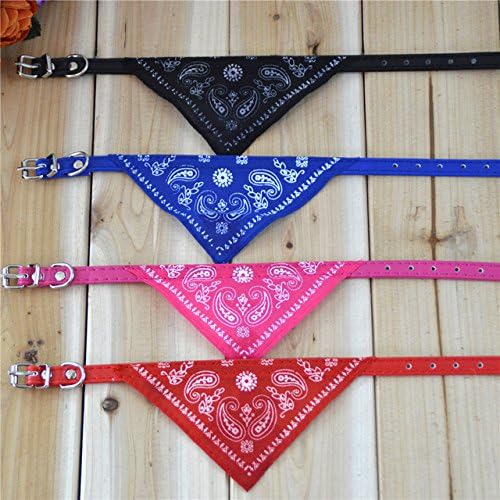 ANTI, Pack of 3 Adjustable Pet Dog Cat Puppies Triangle Collars Scarf Collar Neckerchief Necklace (Red/Black/Blue) (S)