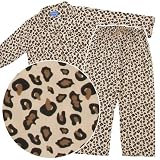 Leopard Print Flannel Pajamas for Women