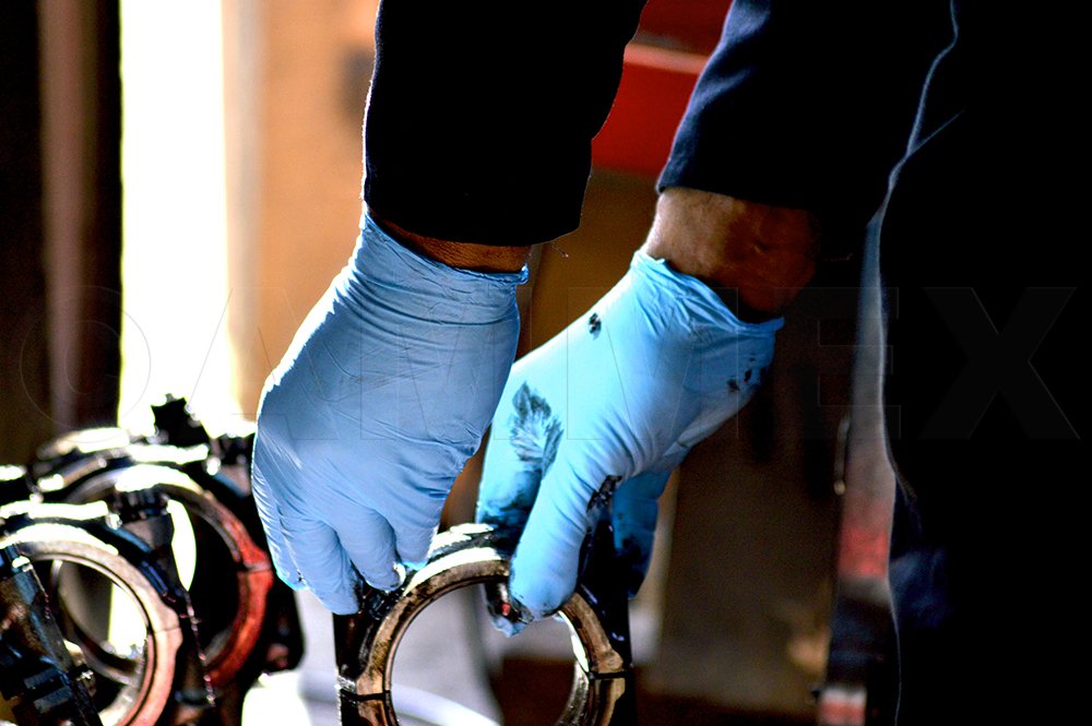 Ammex IN Gloveworks Blue Nitrile Glove, Latex Free, Disposable ...