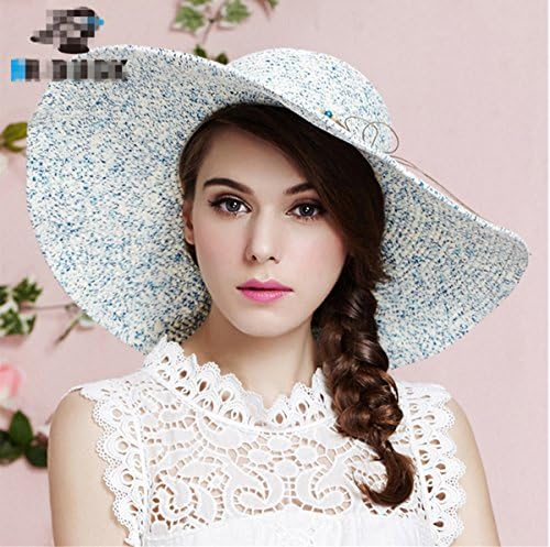Women's Wide Brim Beach Sun Hat Foldable Beach Sun Hat Straw Cap