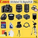 Canon EOS Rebel T1i (500d) SLR Digital Camera Kit with Canon 18-55mm Is Lens + Canon 55-250mm Is Lens + Huge Accessories Package Including Wide Angle Macro Lens + 2x Telephoto + 3 Pc Filter KIT + 2x Extended Life Batteries + Hdmi Cable + 8gb Sdhc Memory Card + 2 Carrying Cases + Tripod & Much More !!