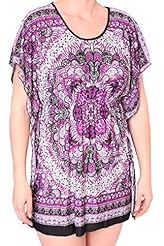 Elasticized   Waistline General Print Polyester Summer Gathered Stretchy Tunic/Mini Dress 