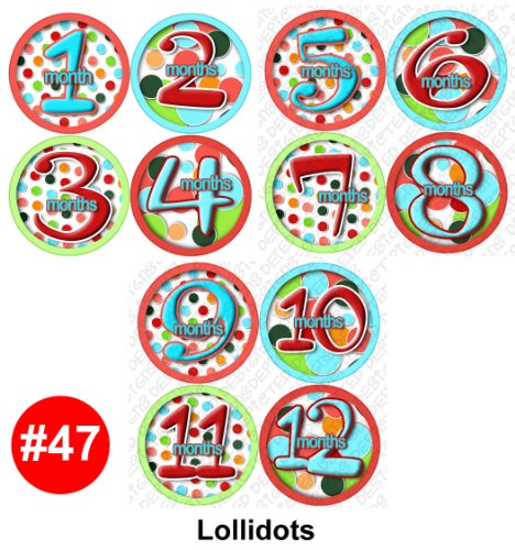 LOLLIDOTS Baby Month Onesie Stickers Baby Shower 