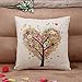 HOSL P42 Cotton Linen Thow Pillow Case Decorative Cushion Cover - Colorful Balloon Love Tree