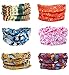 SmilerSmile 6pcs Assorted Seamless Outdoor Sport Bandanna Headwrap Scarf Wrap, 12 in 1 High Elastic Magic Headband & Collars Muffler Scarf Face Mask with UV Resistance, (Mix&Match A)