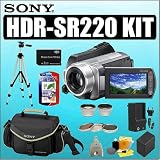 Sony DCR-SR220 4MP 60GB Hard Drive Handycam Camcorder Plus Deluxe Accessory Outfit - Sony ASONDCRSR220K2