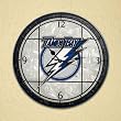 Tampa Bay Lightning 12in Art Glass Clock NHL Hockey Fan Shop Sports Team Merchandise