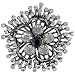 Jewelry : Complicated Dark Silver Tone Studded Flower Animal Pin Brooch