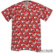 Georgia Bulldogs Scrubs Top Shirt-Size XXL- University of Georgia 100% Natural Cotton - NOT a CHEAP BLEND - For HIM or HER- GIFT Ideas for Man Men Woman Women Ladies Nurses MOM Mother or DAD Father