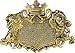 Gold Rhinestone Double Lion Shield Belt Buckle