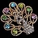 Yazilind Jewelry Stylish Gold Plated Colorful Crystal Cute Animals Style Brooches for Wedding Party