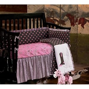 Pink Paisley Western Crib Set