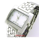 New Square Silver Stainless Mens Dress Watch by Fine Time