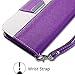 iPhone 6 Case, iPhone 6S Case,Vakoo Wallet Leather Folio Slim Fit Soft TPU Back Case for Apple iPhone 6/6S with Magnetic Closure and Wrist Strap - Purple / White