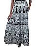 Indian Long Wrap Skirt- Black Cotton Printed Wrap Around Skirts Bohemian Dress