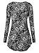BAISHENGGT Women's Long Sleeve Loose Flared Tunic Top XL Black Paisley