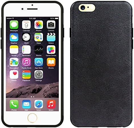 iPhone 6s Case,Kans® Leather Coating Premium Anti-Scratch Soft Slim Flexible TPU Protective Case for iPhone 6 / iPhone 6s (4.7 inch) - Black