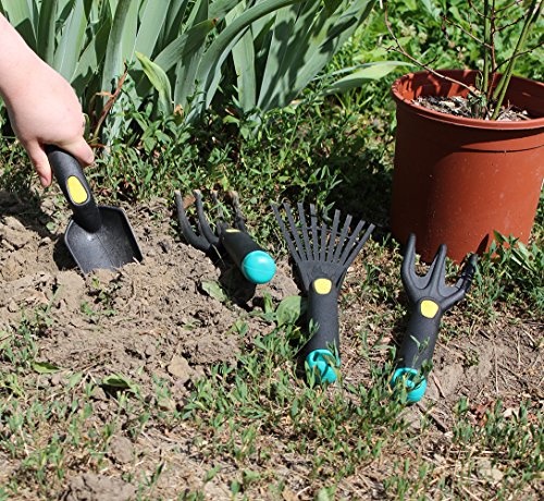 Gardening Hand Tool Set, 4 Piece, Great for Planting, Breaking up Hard