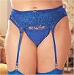 Plus Size Chopper Lace Garter Belt 1x/2x 3x/4x Black Red Royal or White