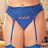 Plus Size Chopper Lace Garter Belt 1x/2x 3x/4x Black Red Royal or White