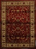 Home Dynamix Royalty 3208-215 Polypropylene 7-Feet 8-Inch by 10-Feet 4-Inch Area Rug, Red/Ivory