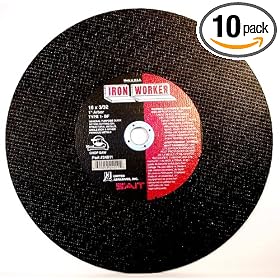 SAIT 24011 16-Inch x 3 32-Inch x 1-Inch 3700 Max RPM Type 1 IronWorker Chop Saw Wheel - 10... by SAIT