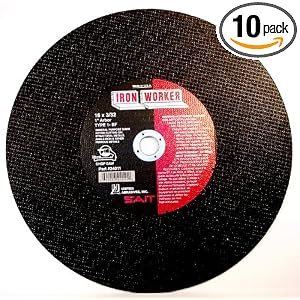 SAIT 24011 16-Inch x 3 32-Inch x 1-Inch 3700 Max RPM Type 1 IronWorker Chop Saw Wheel - 10... by SAIT