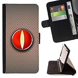 BOOK CASE - FOR Samsung Galaxy S6 active/G870A/G890A (Not Fit S6) - Fire red stop button - Folio PU Wallert Leather Case