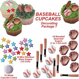 Baseball Cakes Cupcakes - Do-It-Yourself Cupcakes Decorating Pkg. 7 SAVE $1.80