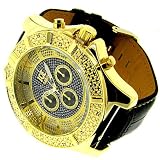 Men's 24k gold plated hip hop bling watch big heavy large mans urban fashion designer