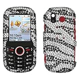Black/ White Zebra Skin With Full Rhinestones Faceplate Hard Plastic Protec ....