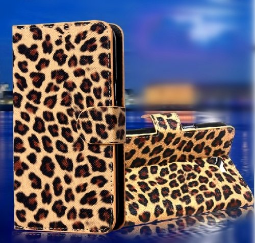 Wallet Leopard Skin Flip PU Leather Pouch Stand Case Cover For ZTE boost MAX N9520