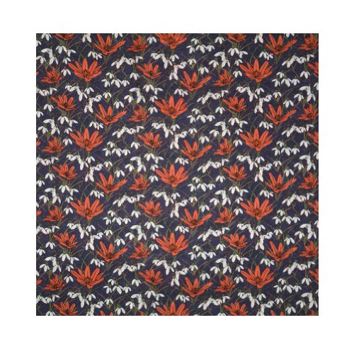 Red, White & Blue Floral 'Martina' Liberty Lawn Cotton Handkerchief
