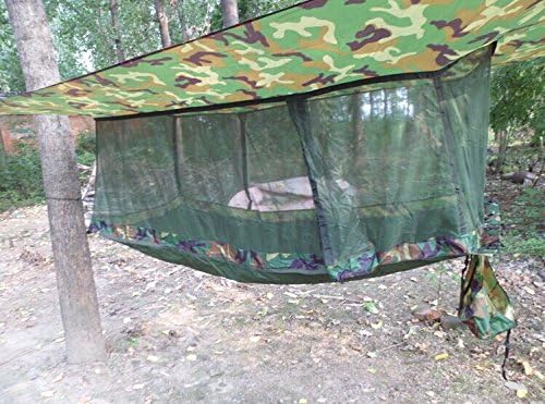 Extrafun Portable High Strength Parachute Fabric Hammock Hanging Bed With Mosquito Net and velarium For single hammock Camping Travel