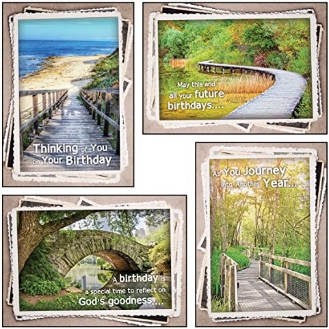 Birthday Boxed Cards - Along God's Path 12 Boxed Cards Includes KJV Scriptures