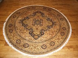 Handmade Pakistani Aubusson Round Rug 8'1"x8'1"