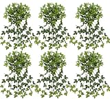 SIX 30" Maple Ivy Artificial Hanging Bushes