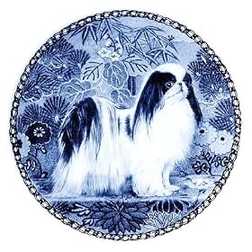 Japanese Chin: Danish Blue Porcelain Plate by Lekven Designs