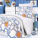 IMAGE OF Blancho Bedding - [Traces of Dreams] 100% Cotton 4PC Comforter Cover/Duvet Cover Combo (King Size)