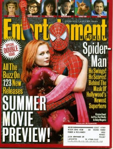 Entertainment Weekly April 26, 2002 Kirsten Dunst & Tobey McGuire/Spider-Man, Summer Movie Preview, Britney Spear/Justin Timberlake Breakup
