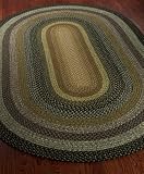 5 x 8 Oval Safavieh BRD308A-5OV Blue/Multi Color Handmade Chinese "Braided Collection" Rug