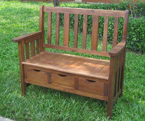 3-Drawer with Arms (Stained Acacia) (36 3-Drawer with Arms (Stained Acacia) (36