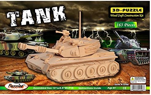 YinheMed DIY 3D Wooden Puzzle - Tank Cedarwood - Handmade Jigsaw Woodcraft Kit Wooden Handcraft Educational Products Wooden Art Intarsia