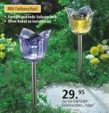 Solarleuchten Tulpe 2-er Set mit LED - Farbwechsel und Edelstahlfuß